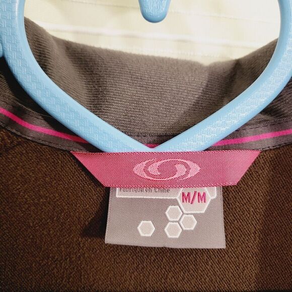 Salomon Soft Shell Jacket Wind/Water Resistant Brown w/ Aqua Trim Women's M - Picture 7 of 15